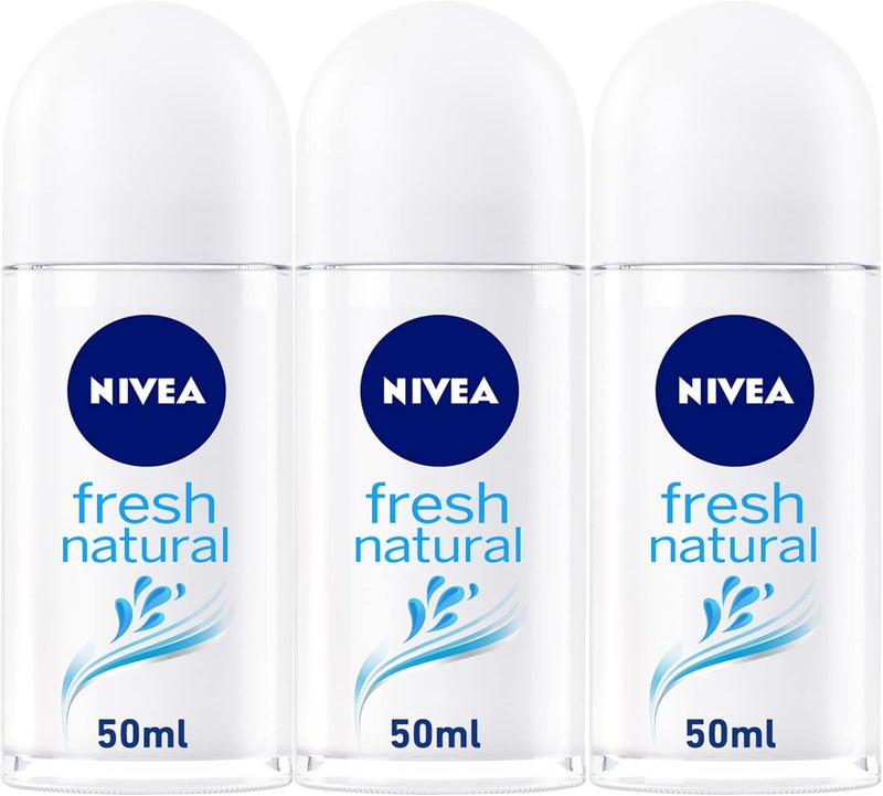 NIVEA Deodorant Roll-on for Women, 48h Protection, Fresh Natural Ocean Extracts, Pack of 3 (3x50ml) - Image 1
